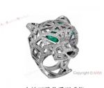 Iced Out Cartier Panthere de Ring Green Eye AAA Copy